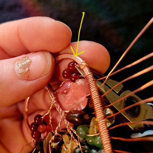 Jennifer Brooks's Rainbow Autumn Tree Earrings - , Contemporary Wire Jewelry, Dapping, Dapping Jewelry, How To Punch Holes, Hole Punching, Punch A Hole, Lashing, Wire Lashing, , tree of life earrings